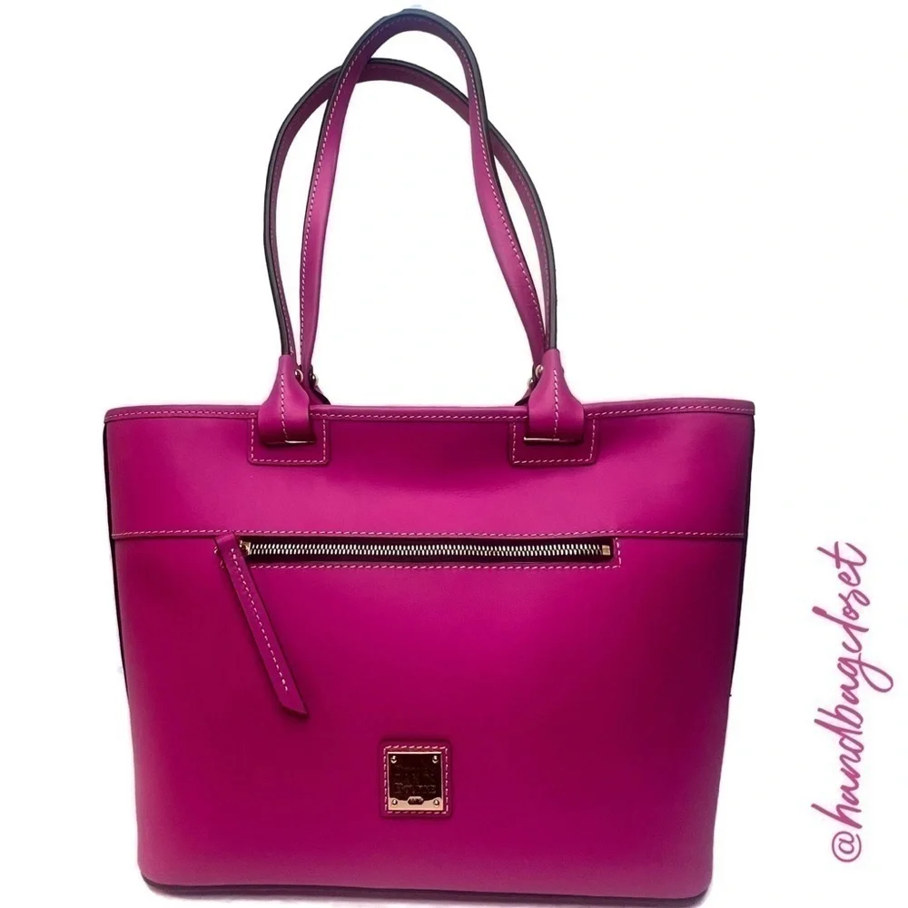 Dooney Magenta Fuchsia Pink Beacon Janine Satchel Bag and Wallet Set